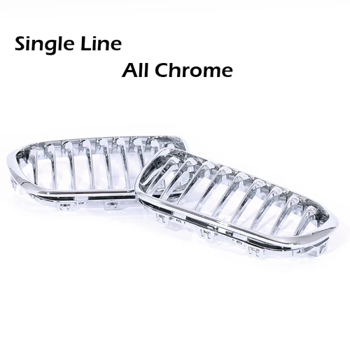 Imagen 2 del producto Rejilla de riñón de línea de listones individuales, rejilla M cromada negra mate brillante para BMW Serie 1 F20 F21 Facelift 2015-2019 118d 120i M135