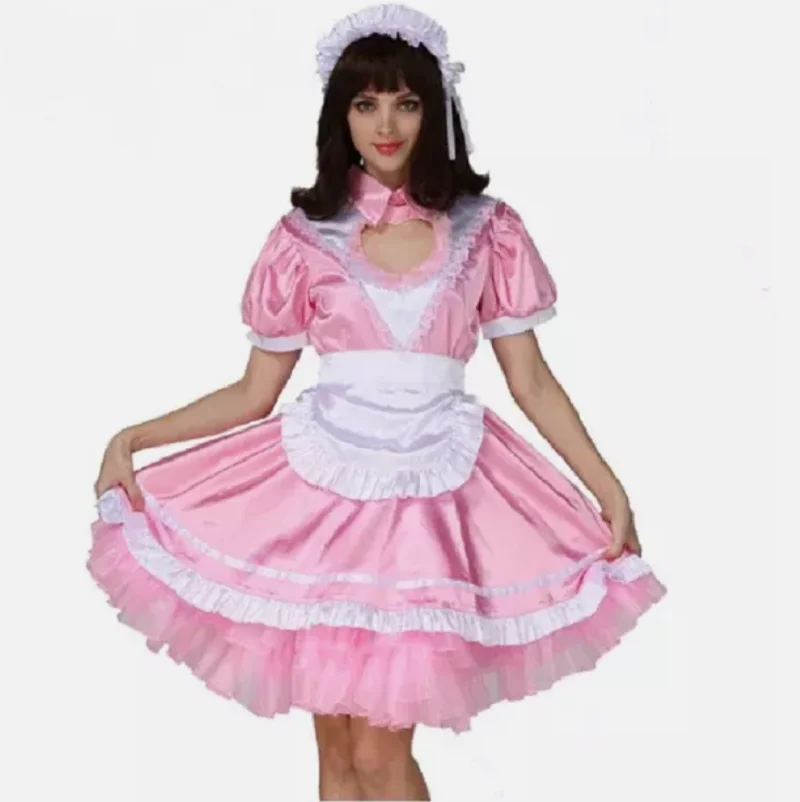 

Hot selling Sissy hollow heart-shaped lockable formal dress cross dressing cosplay costume customization