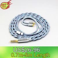 99% Pure Silver Mix Graphene OCC Shielding Earphone Cable For DUNU DK-3001 4001 Falcon-C whizzer Haydn A15 Pro A15 LN008635