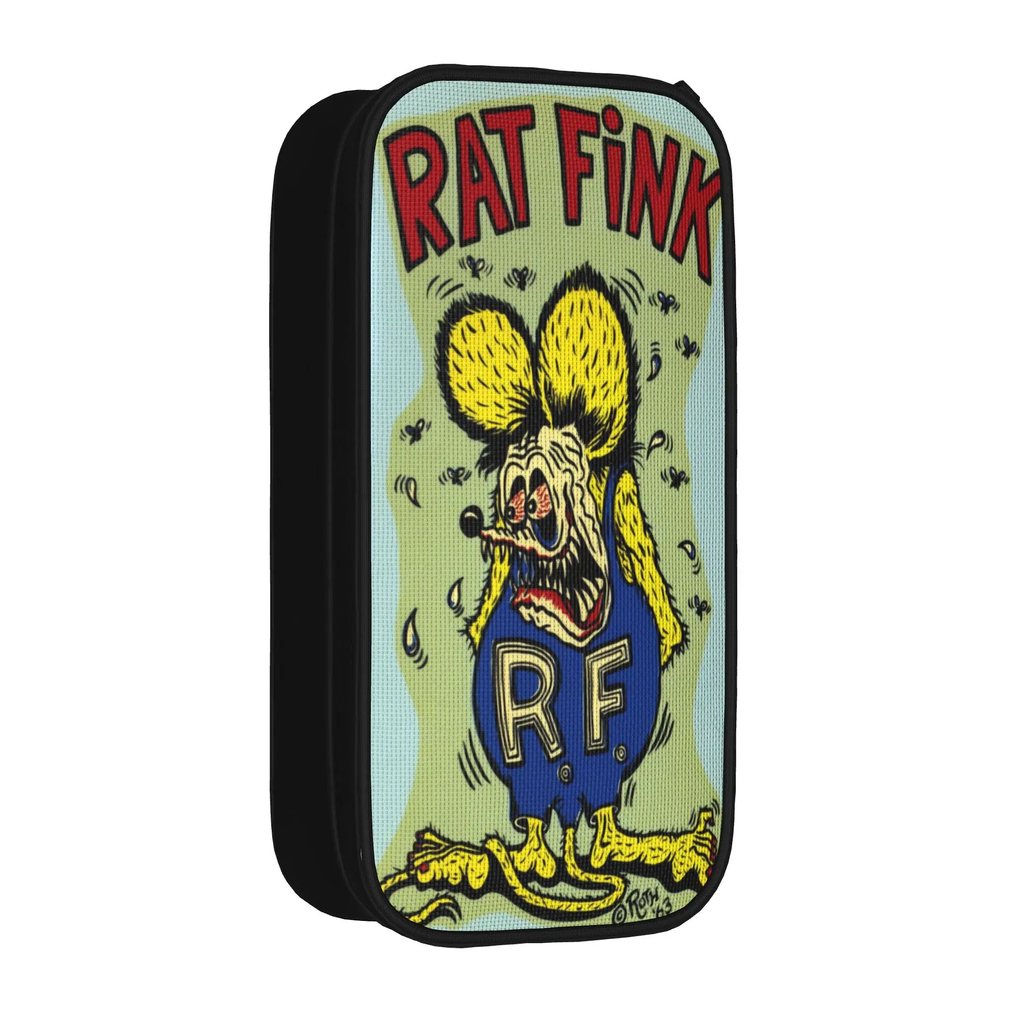 Rat Fink Pencil Case Creative   Pen Holder Bag Kids Big Capacity School Supplies Zipper Pencil Pouch
