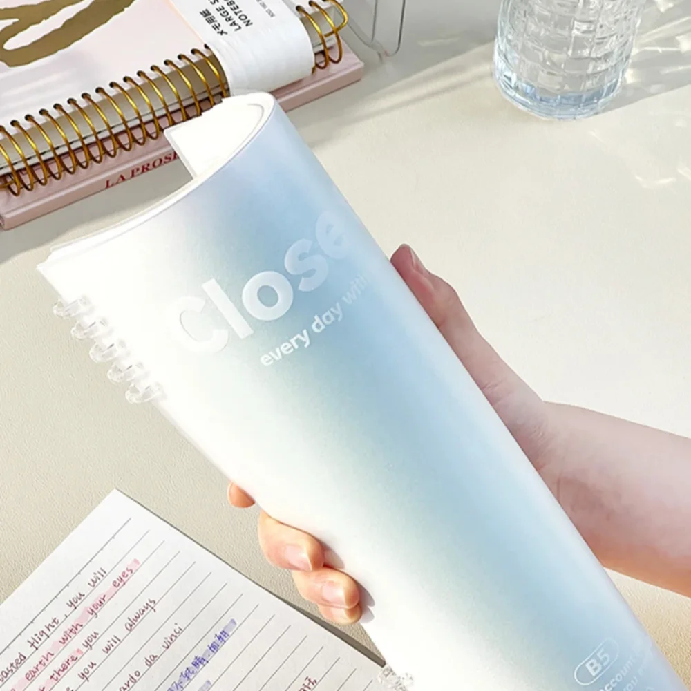 

Simple Stationery A5/B5 Binder Notebook PVC Cover Horizontal Line Kawaii Loose-Leaf Notebook 60 Sheets Gradient Color