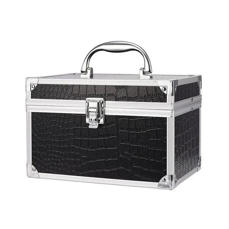 

New Brand Makeup Box Artist Professional Alligator Cosmetic Cases Make Up Bag Tattoo Nail Multilayer Toolbox Storage Organizer