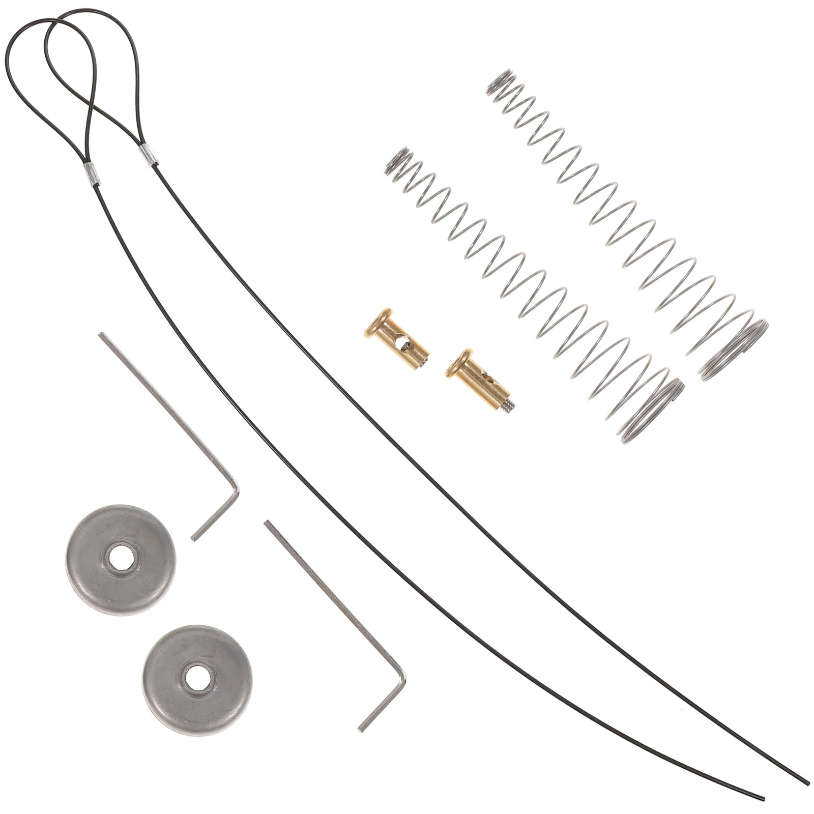 2 Sets Latches Bolts Spring with Gate Opener Lock Fence Double Cable Pull Loaded Door Baby