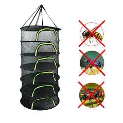 Folding Dry Rack 6 Layers Drying Net For Herbs Hanging Basket Dryer Bag Mesh Herb Drying Net For Flowers Buds Plants Organizer