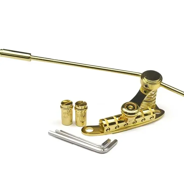 Tune-O-Matic Style Electric Guitar Bridge Stop Bar Tailpiece Tremolo Compatible with LP SG Guitars Black/Gold/Chrome