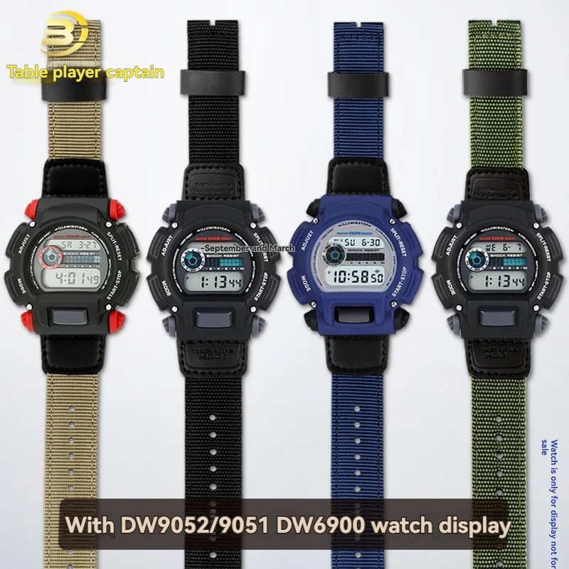 Para casio G-SHOCK cinta DW-9052 9050 9051 dw6900 série esportes ao ar livre masculino náilon lona relógio cinta modificação acessórios