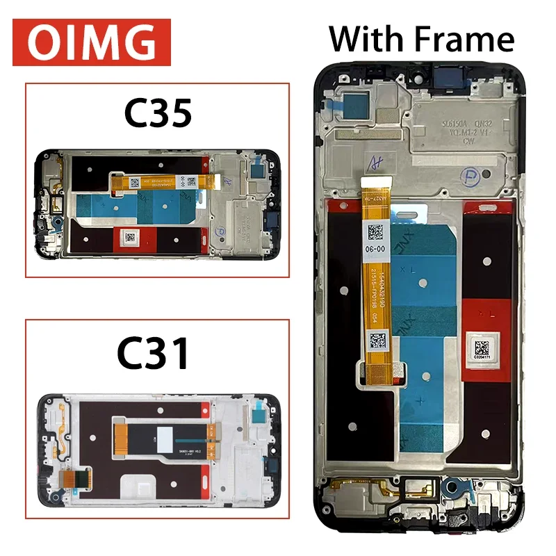 6.6 "ips para oppo realme c35 rmx3511 display lcd tela de toque digitador assembléia substituição para realme c31 rmx3501lcd quadro