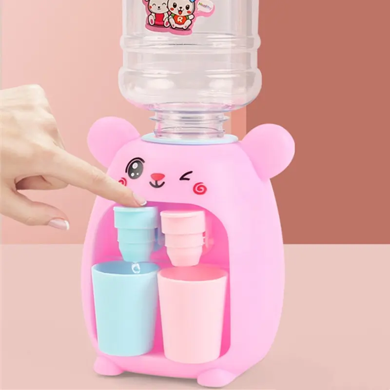Kids Role Play Kitchen Toy Set 1PC, Pretend Play Water Dispenser with Faucet - Mini Dollhouse Pink Learning for Girls