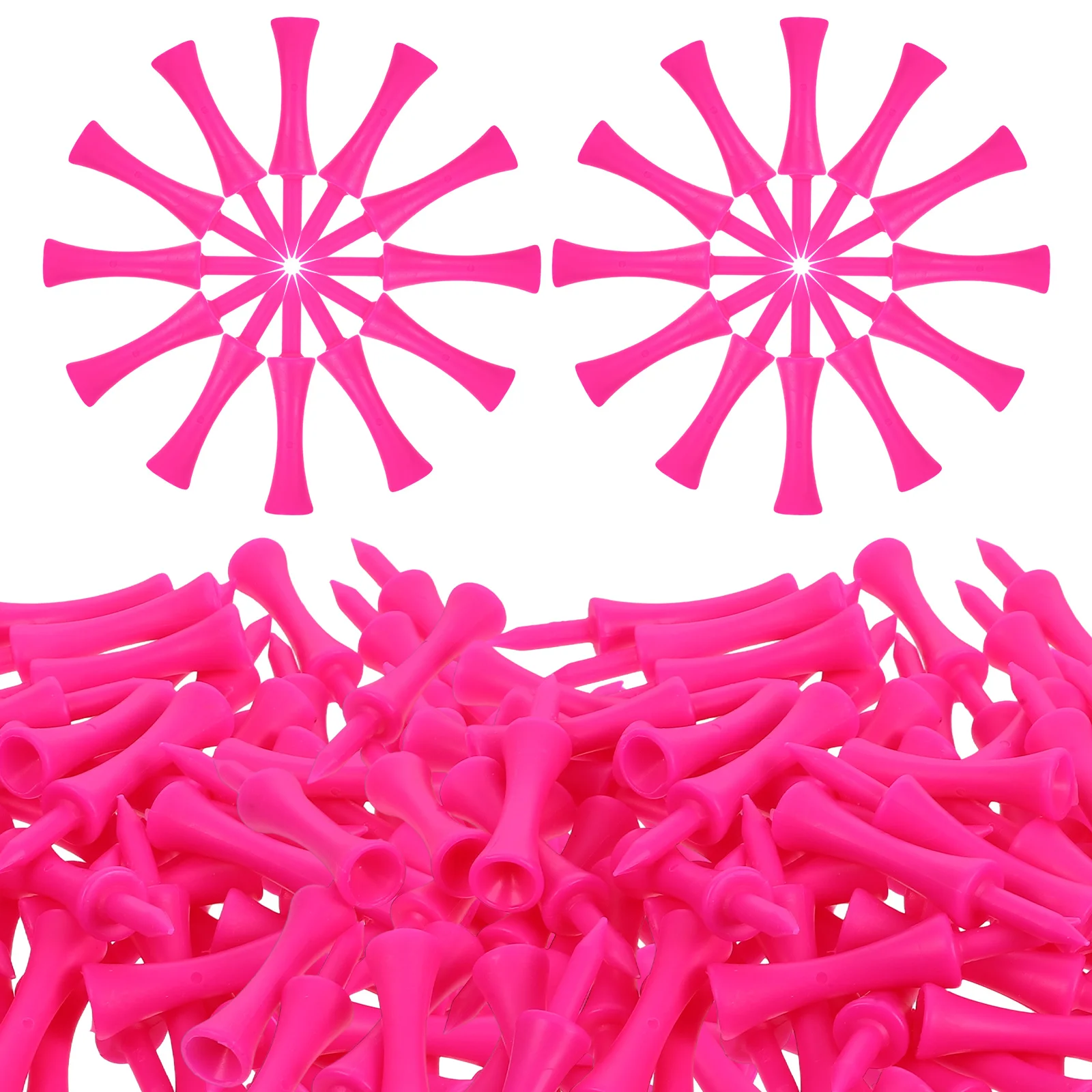 

100pcs 57Mm Long Plastic Unbreakable For Practice Driving Range Accessories Sturdy Design Castle Tees Golf Adjustable Height