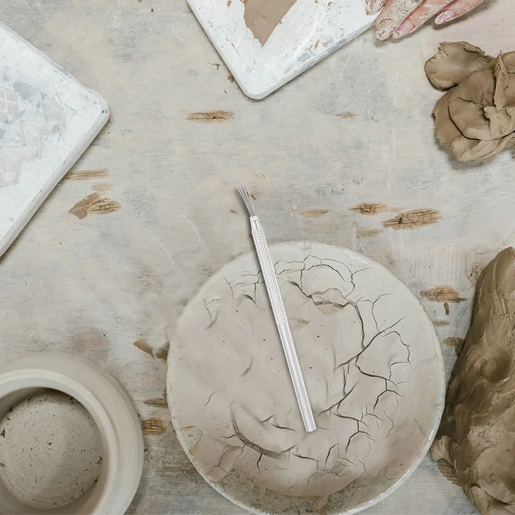 

5Pcs Clay Texture Tools Aluminum Handle Stainless Steel Needles for Pottery Sculpting Carving Detailing Modeling