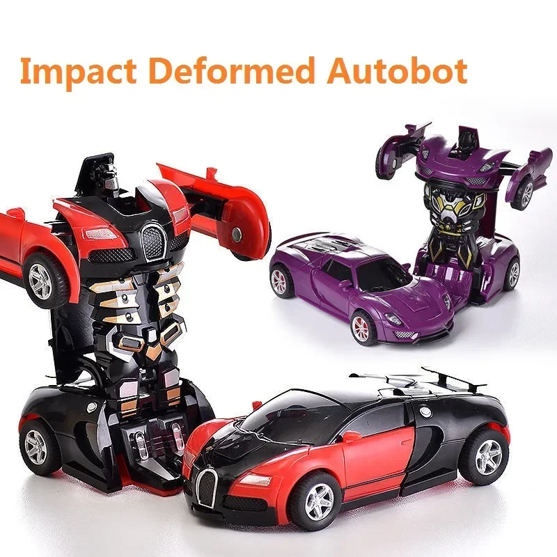 Children Deformation Vehicle Toys Car Collision Inertia One Click Deformate Robot Cars Vehicles Toy Gifts for Kids