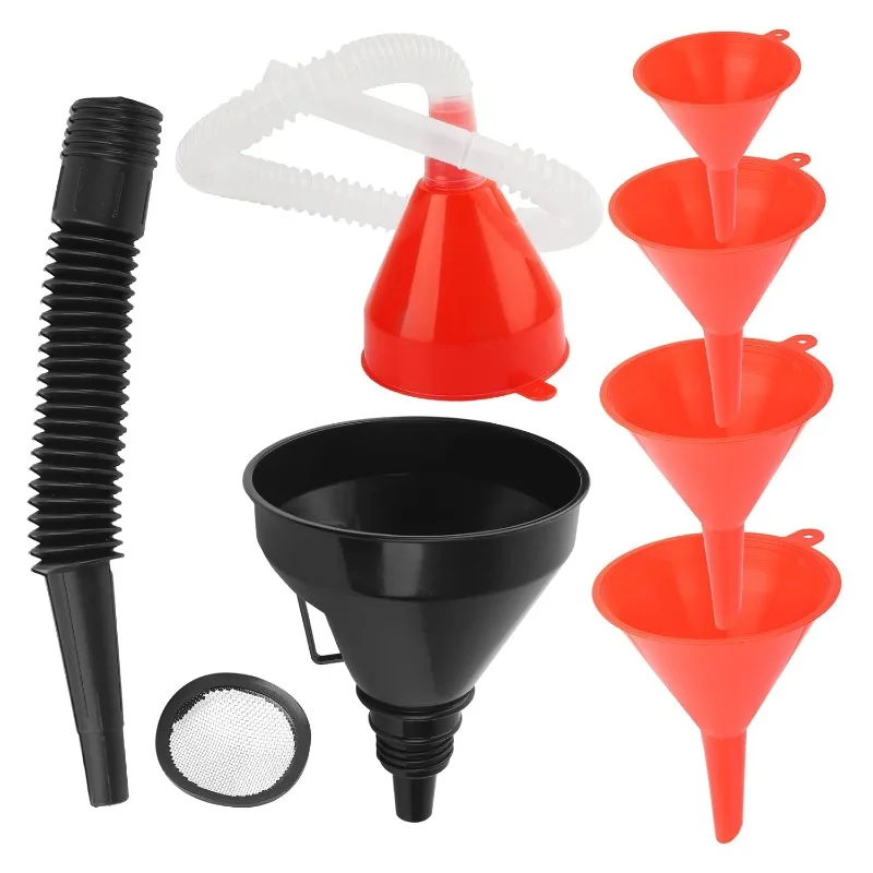 

Plastic Funnel Set for Car Oil and Fluids Auto Home Kitchen Function Plastic Funnel Home Lab Water Coolant and Engine Oil