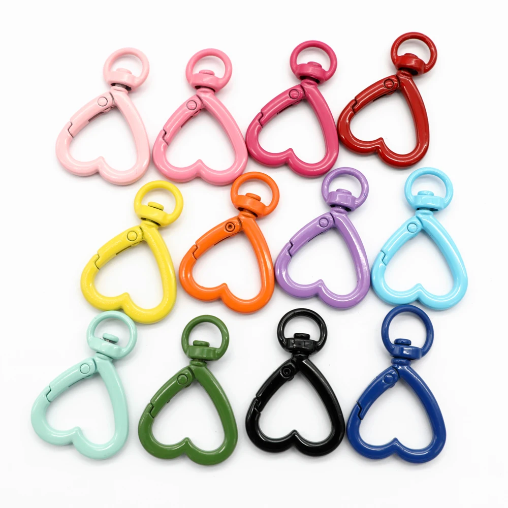 5pcs Heart Shape Lobster Clasp Key Ring Trigger Clips Buckles Spring Buckle Snap Hook Hooks Split For Diy Keychain Accessories