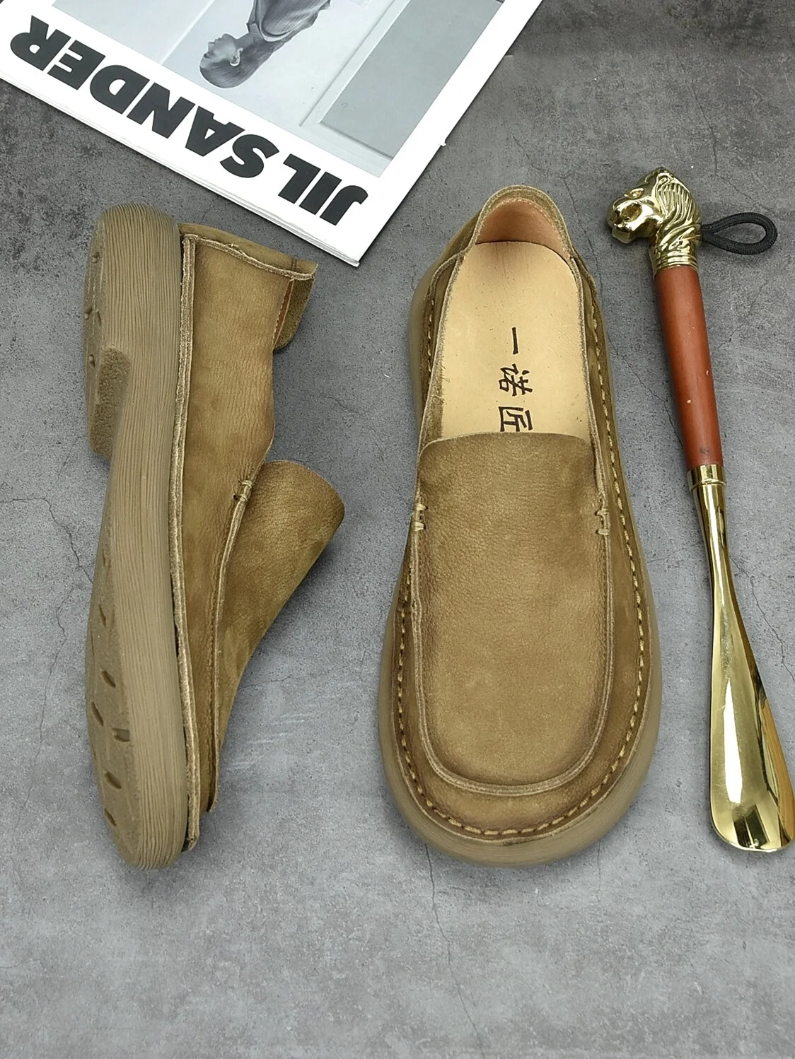 

Дышащие мужские повседневные туфли-слипоны из натуральной кожи в стиле ретро с широким носком, мягкие, удобные, универсальные