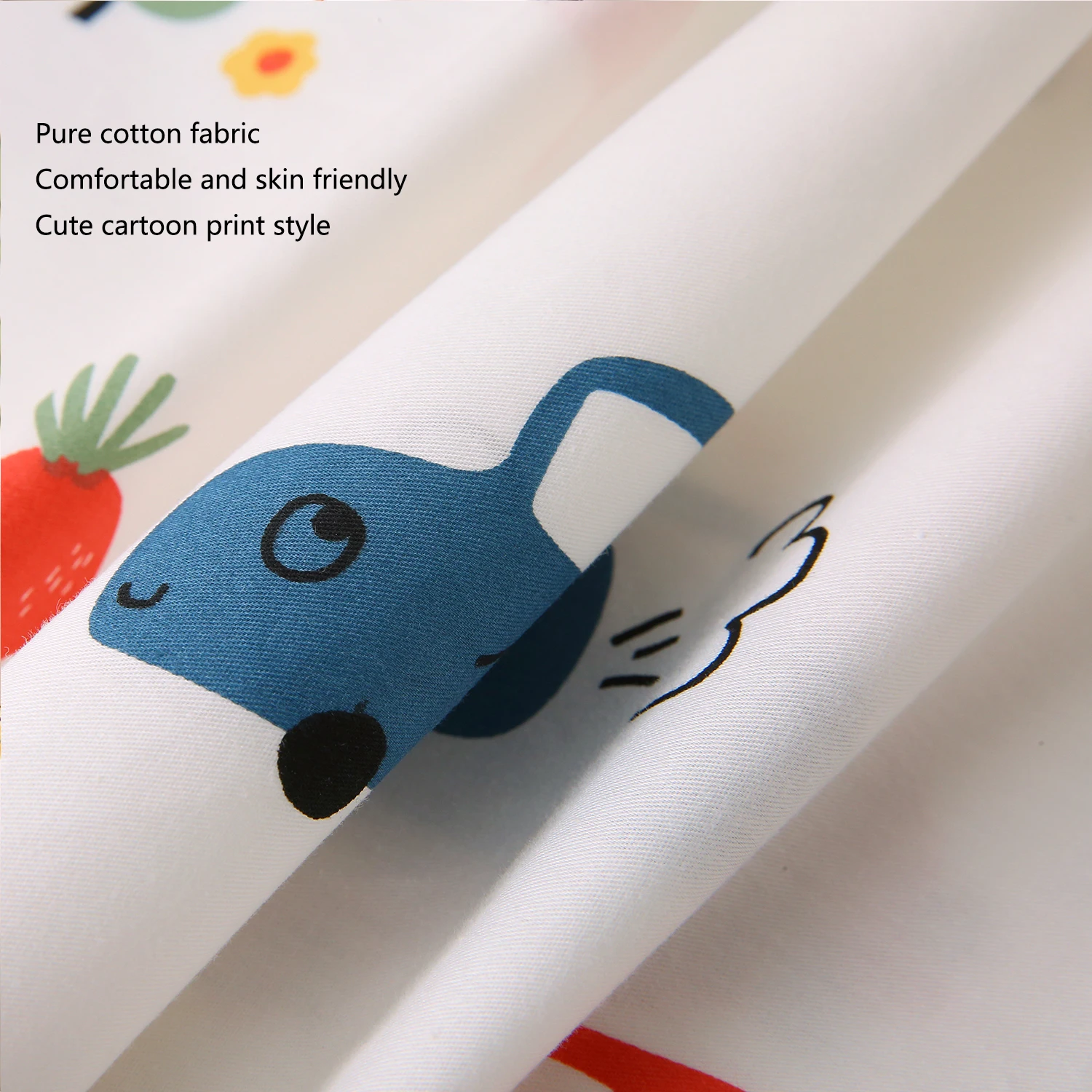 1 Stück Babybett-Schutzbeschiene, weiche Polsterung, Stoßstangeinlage für Säuglingsbett, gepolsterter Bettzaun mit Cartoon-Druck, einteilig, 120/180/200 cm Länge