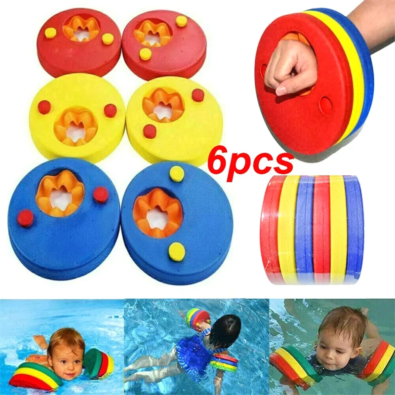 

6pcs/Set Swimming Arm Float Discs EVA Foam Floating Sleeves Inflatable Float Baby Swimming Exercises Circles Rings