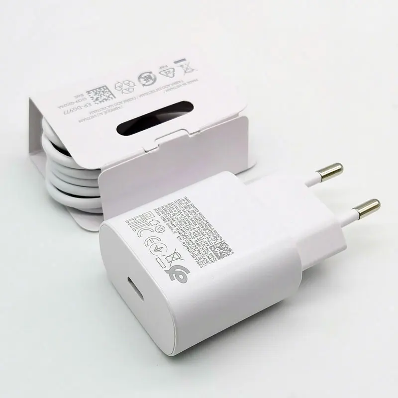 

USB Type C Charger 25W PD Super Fast Charge Adapter Cable For Galaxy S20 S21 S22 S23 S24 Note 10 Plus 20 Ultra Z Flip Fold 5 4 3