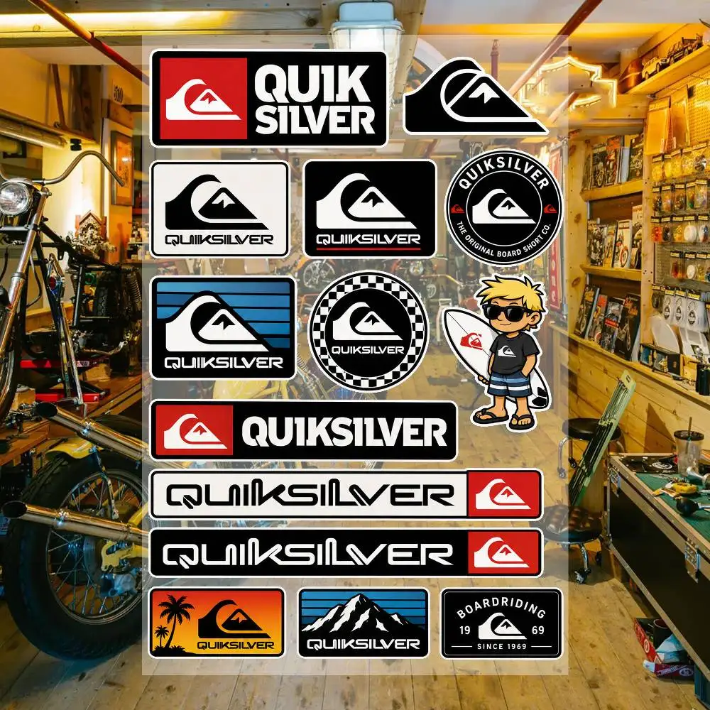 Q-U-ikS-iL-vE-R- Waterproof Vinyl Stickers for Car Motorcycle Bike Skateboard Laptop Bottle Phone