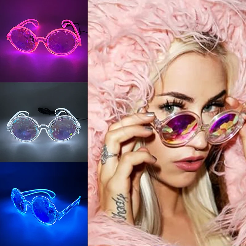 Hot Sales 10 Lighting Colors Select LED Flashing Glasses EL Wire Sunglasses Glowing Party Supplies Novelty Lighting Glow Glasses