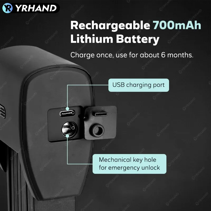 YRHAND Ttlock Unlock Bicycle Foldable Bike Lock Road Fold Lock High Security IP67 Anti-Theft Scooter Electric E-Bike Smart Lock