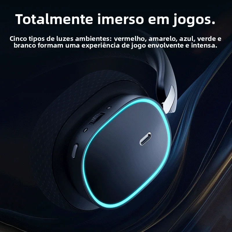 Baseus GH02 게이밍 무선 헤드폰 마이크 오버이어 헤드폰 블루투스 5.3 40mm 드라이버 2.4G/무선/케이블 RGB 헤드셋