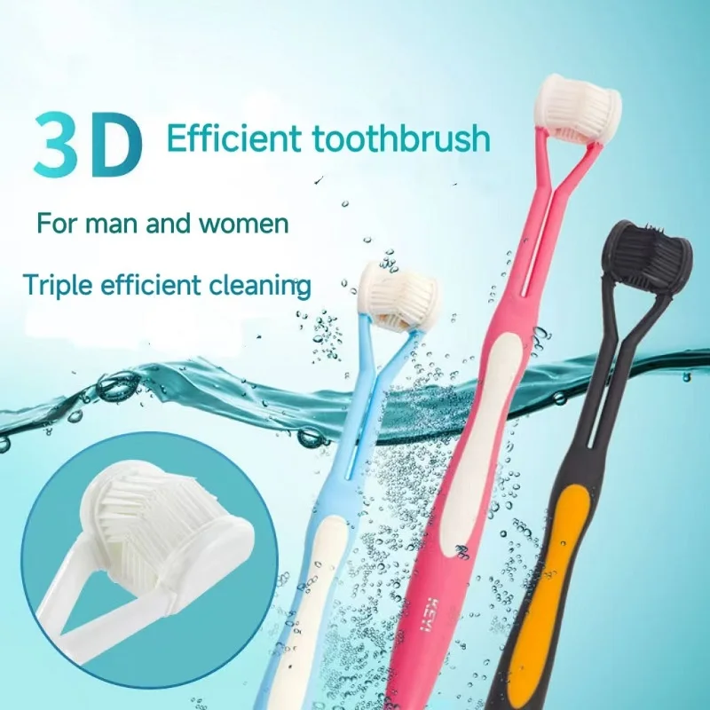 3D Man and Woman Three-Sided Toothbrush Nano Soft Bristle Toothbrush For Daily Use Fully Clean Toothbrush Individual Packaging