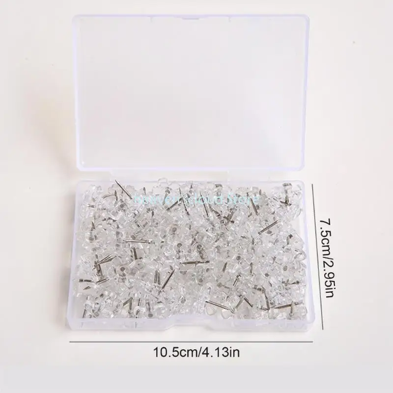 Y88B 100PCSクリアフラットヘッドプッシュピンピンフラワープッシュピン掲示板コルク通知