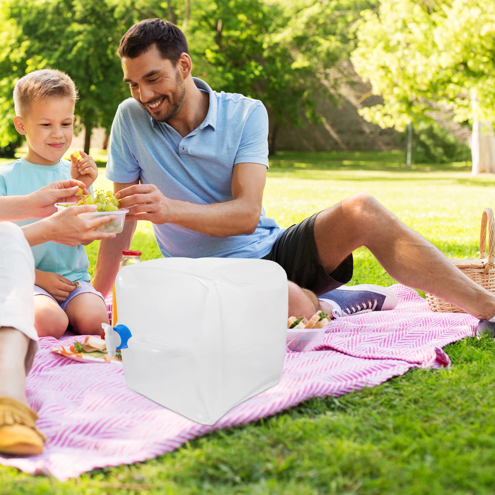 

Collapsible Water Bucket Large Capacity Foldable Pe Material Outdoor Camping Water Container Portable Drinking Storage Jug