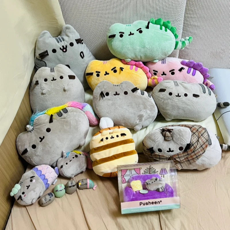 Peluche de Gato Gordo Kawaii con Forma de Galleta de Chocolate, Almohada de Peluche Suave, Juguetes de Gato con Forma de Galletas, Helado, Donuts, Pizza y Hamburguesa