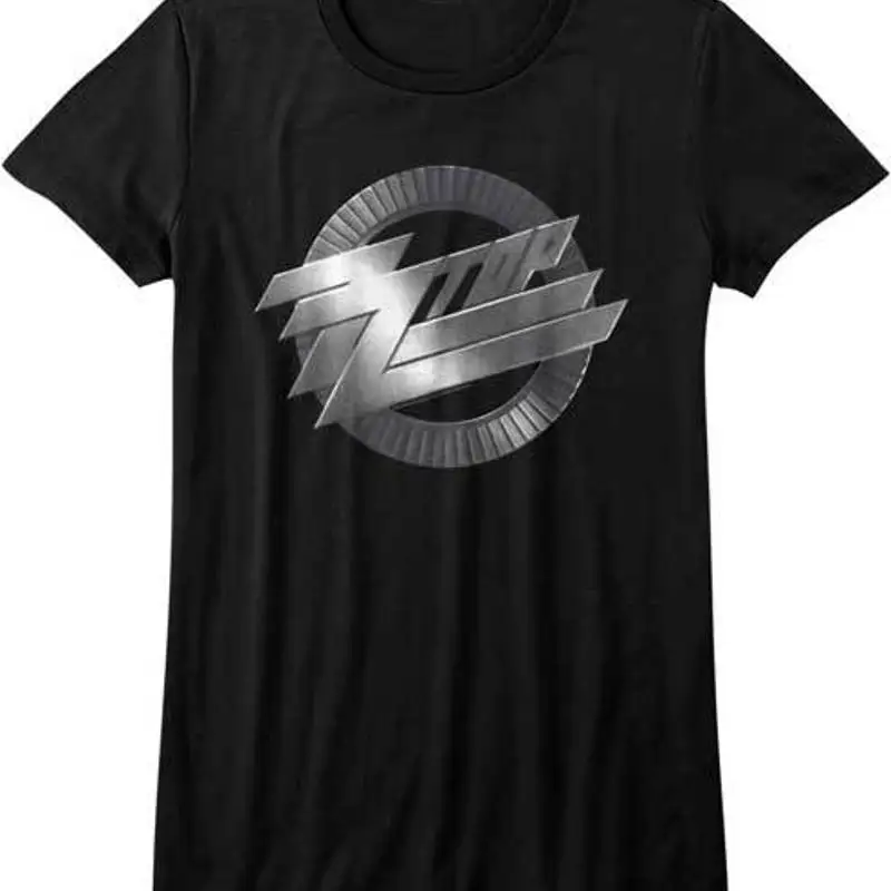 ZZ Top Metal Logo Womans Fitted T Shirt Rock Music