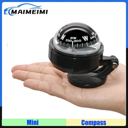 Sea Pivoting Marine Compass Black Mini Yacht Boat Car Compass Guide Ball for Marine Navigation Position Compass Outdoor Custom
