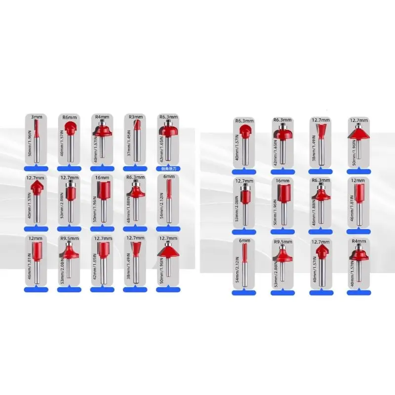 1/4Inch Shank Steel Router Bit Set Multiple Blade For Woodworking And Precisions Carving Professional Router Bit D2RD