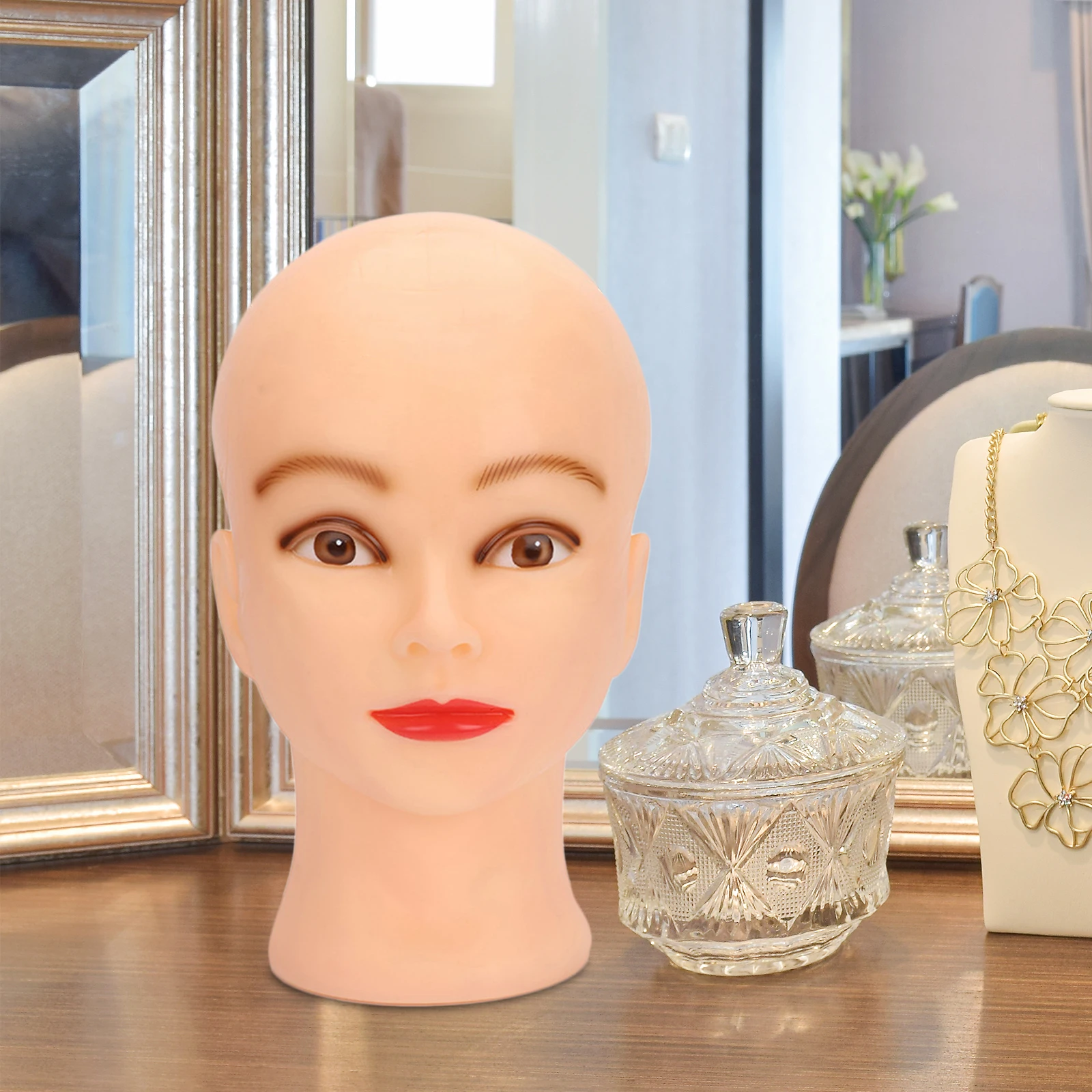 Female Mannequin Head Professional Multipurpose Makeup Doll Head Wig Head Head Model for Hat Caps Eyeglasses Hairdressing Wig