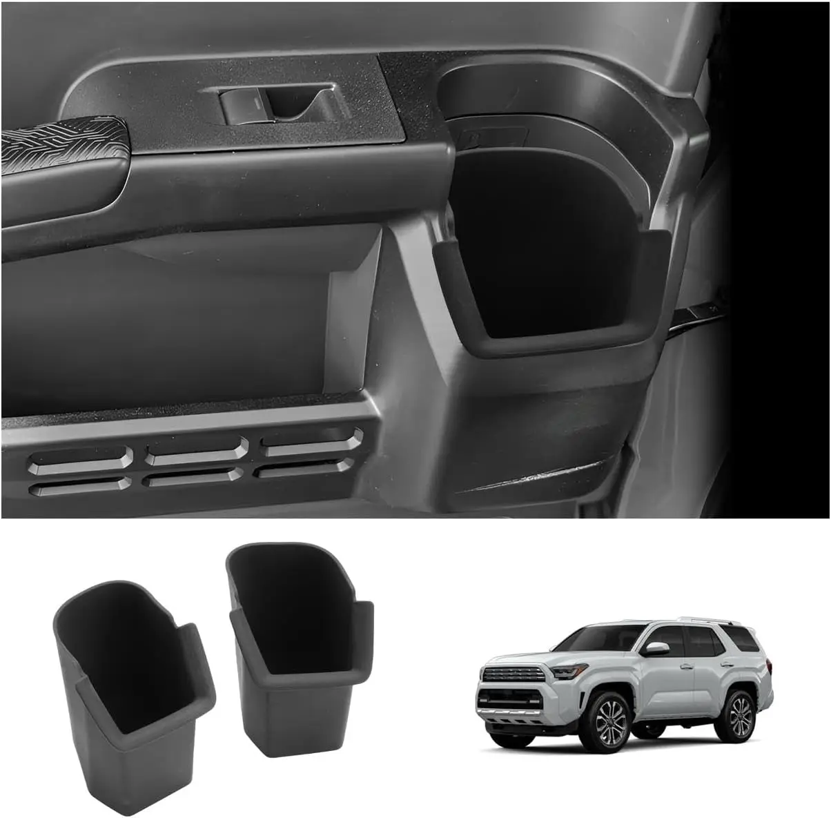 

Car Cup Holder For 2025 Toyota 4Runner Interior Accessories Rear Seat Door Side Silicone Cup Holder Insert 4Runner Accessories