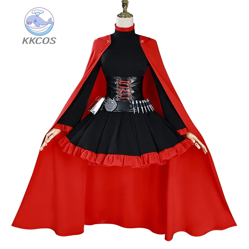Руби Роза Косплей RWBY Красный Трейлер Косплей Костюм Парик Женское Платье Плащ Хэллоуин Карнавальная Вечеринка Comic-con Ролевой Наряд