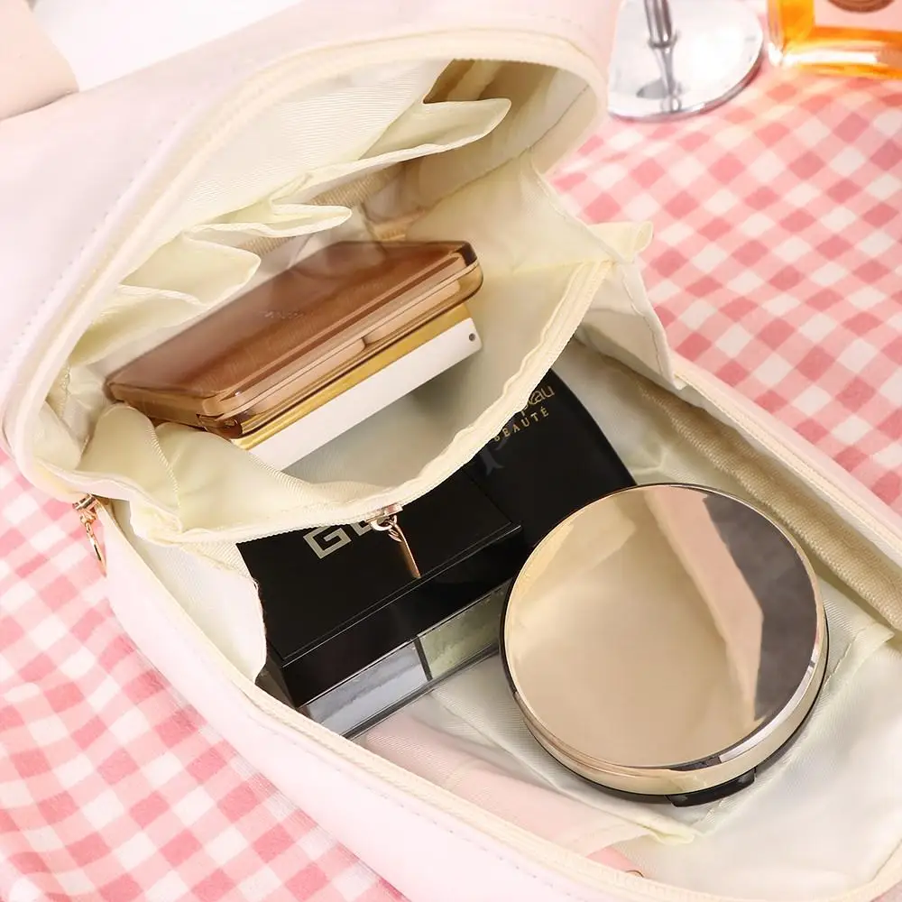 Shell Shape PU Leather Cosmetic Bag Letter Waterproof Makeup Pouch Bag Toiletries Organizer Multifunction Travel Wash Bag Travel