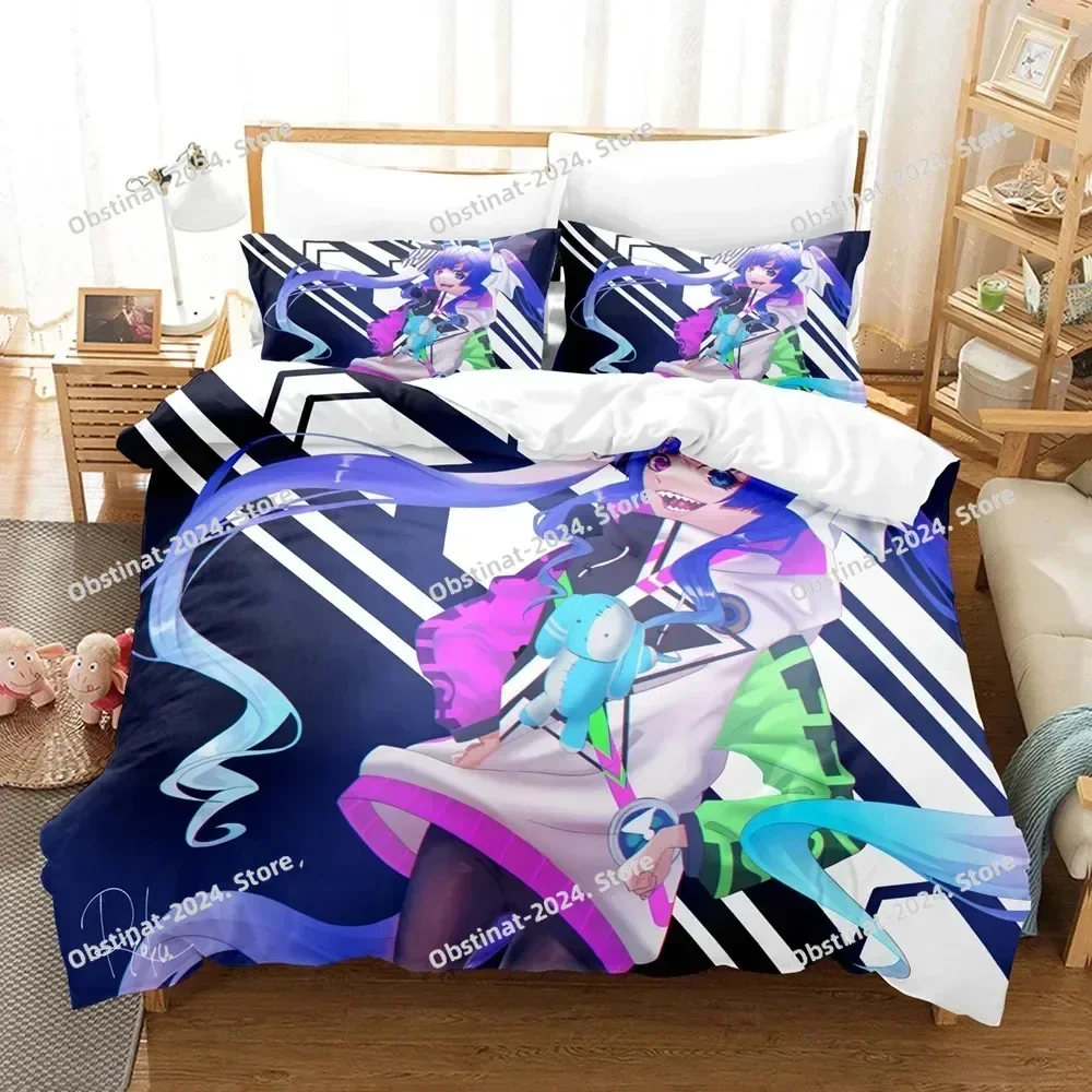 Anime Uma Musume Pretty Derby Twin Turbo 3D Printing Comforter Bedding Set,Duvet Cover Quilt Cover Pillowcase,King Queen Size