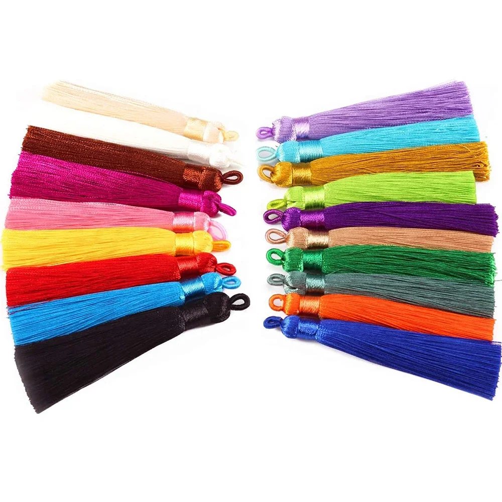 5/10Pcs 8cm Handmade Tassel Fashion Soft Tassels with Loops Silk Multi-Color Tassel Brush for Jewelry Making DIY Bookmarks Craft