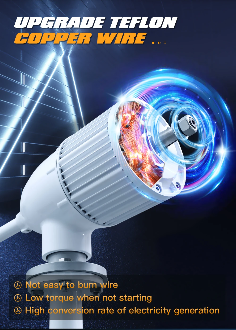 Poland\'s More Powerful 8KW Horizontal Wind Turbine 48v 96v Low Speed More Efficient Low Noise