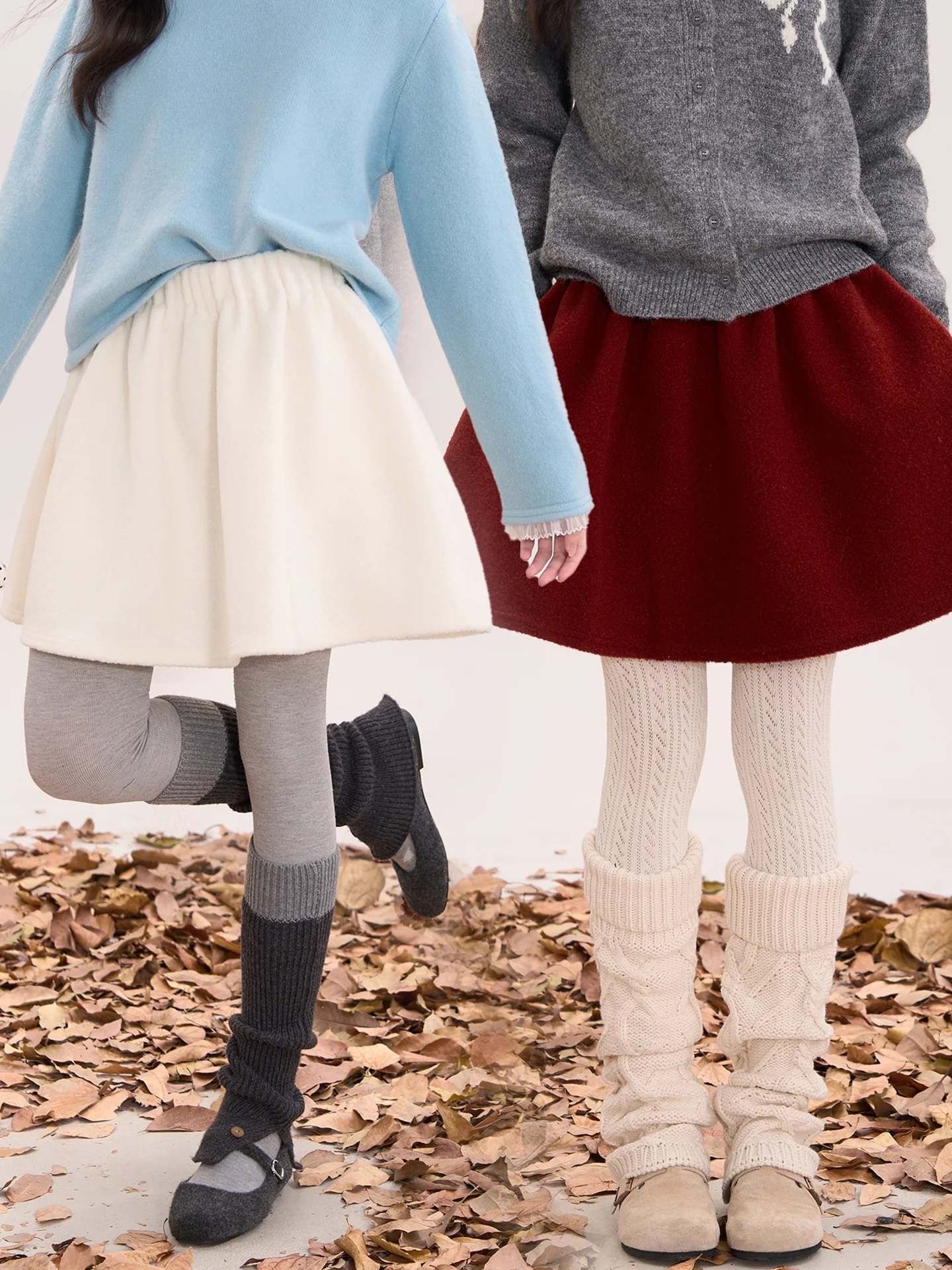 

Autumn Winter Versatile Woolen Skirt Women's Anti-Aging A-Line Fluffy f-length Skirt High Waist Polyester Casual Sle