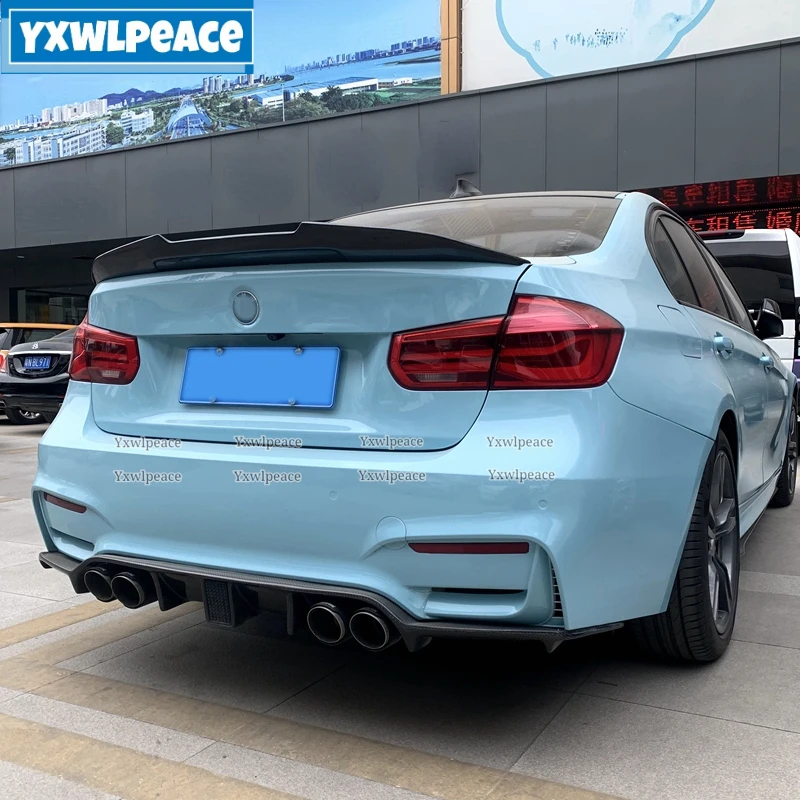 

For BMW F30 F35 M3 3 Series 2013-2018 PSM Style Spoiler ABS Glossy Black / Carbon Fiber Look Rear Trunk Spoiler Decoration