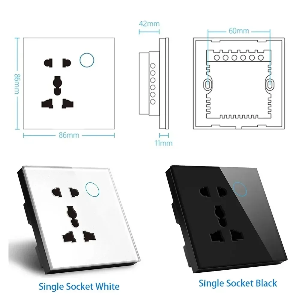 Melery WIFI Wall Socket TYPE-C 20W USB Universal Electrical Plug Outlet Power Touch Switch Wireless Charge by Alexa Google Home