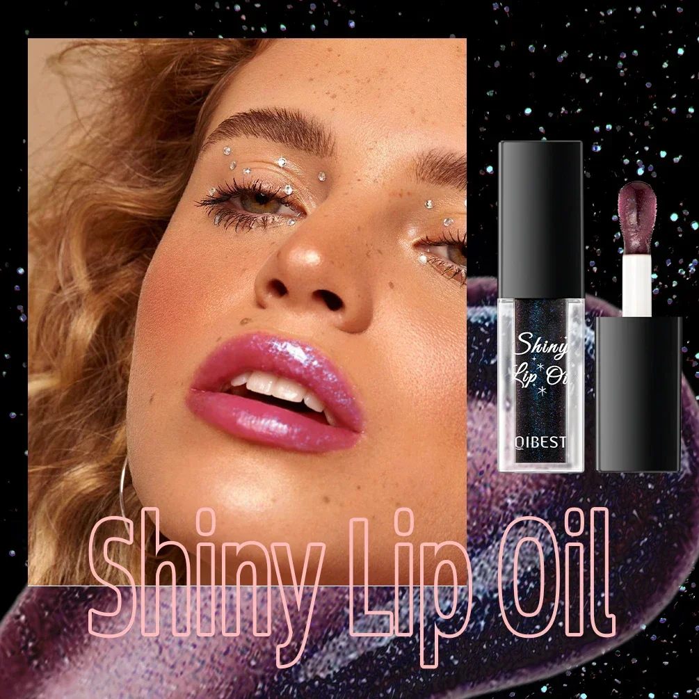 QIBEST brillo de labios que cambia de Color con temperatura, brillo brillante, aceite de labios, vidrio hidratante, espejo de maquillaje, luz de agua, esmalte de labios cosmético