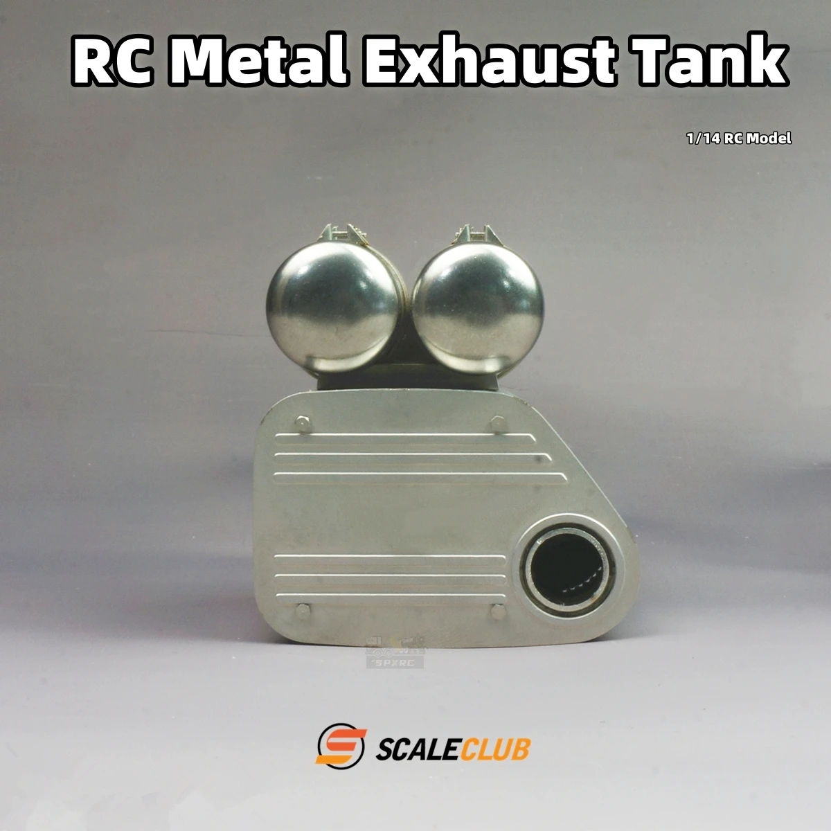 Tanque de escape de Metal para Tamiya RC Scania Man Actros Volvo Benz, remolque de Control remoto, camión europeo, piezas de juguete, 1/14