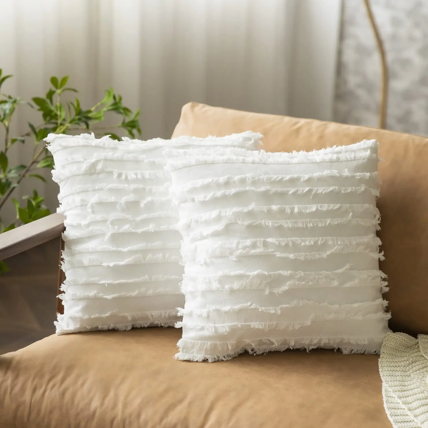 Embrace Pillowcase 45x45 Solid Color Cotton Stripe Modern Home Nordic Wind Sand Hair Office Decoration Comfortable Cushion Cover