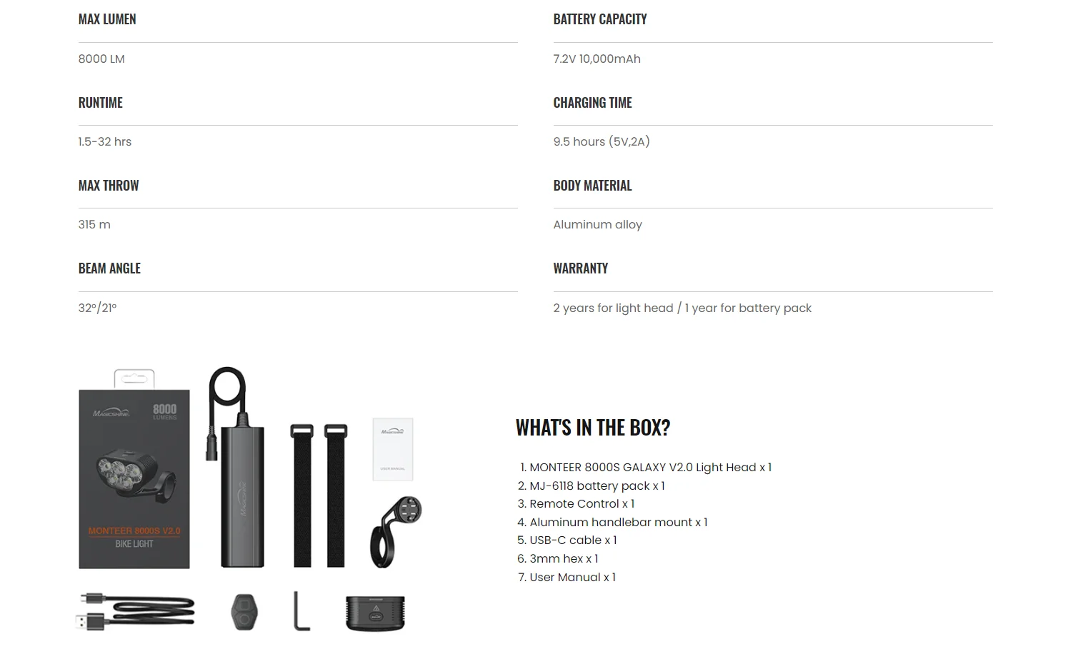 ل Magicshine MONTEER 8000S V2.0 الدراجة الخفيفة 8000 لومينز LED التحكم عن بعد الجبلية ضوء 7.2 فولت 10,000 مللي أمبير بطارية قابلة للشحن #6
