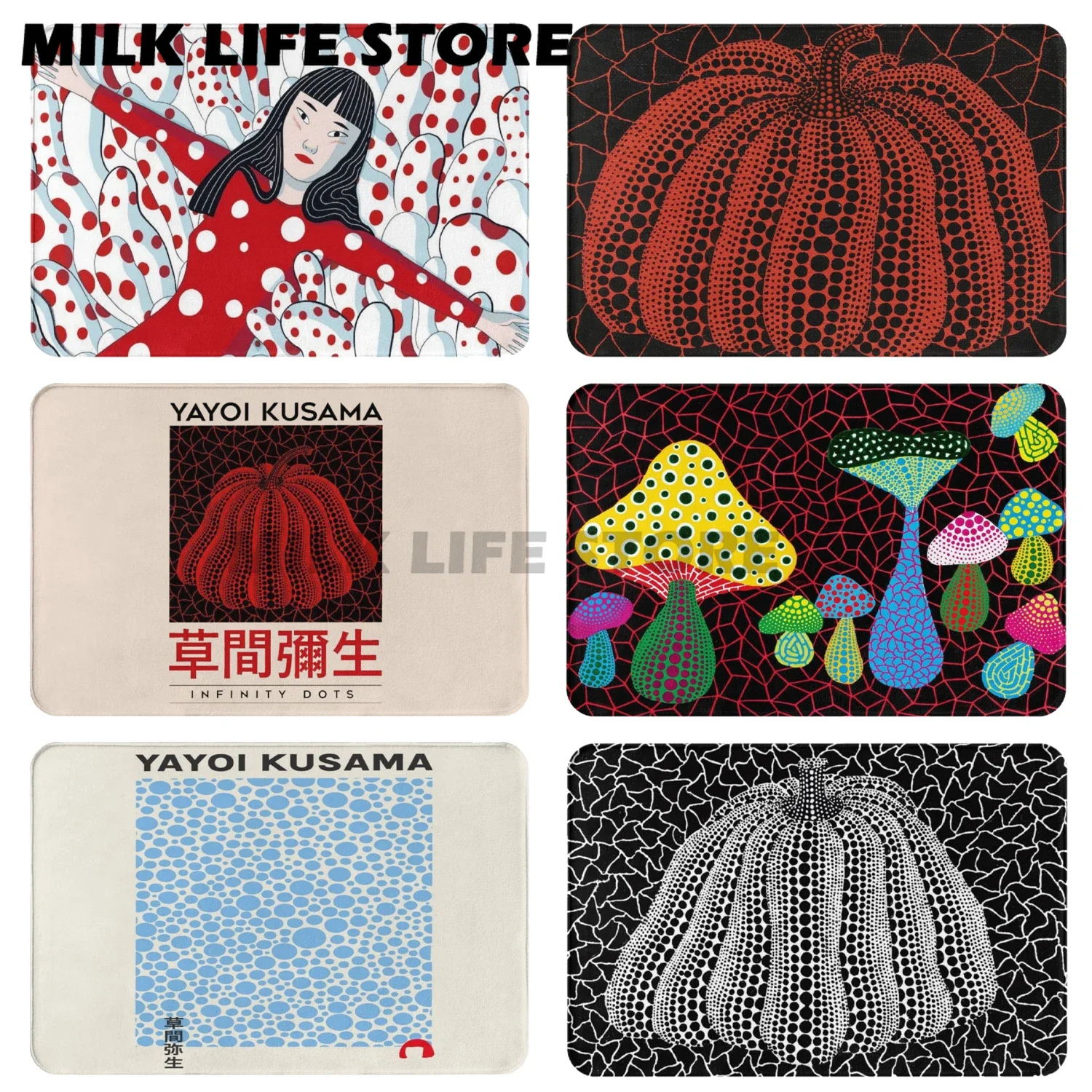 

Yayoi Kusama Summer Flower Bath Non-Slip Carpet Bedroom Toilet Mat Welcome Doormat Floor Decor Rug