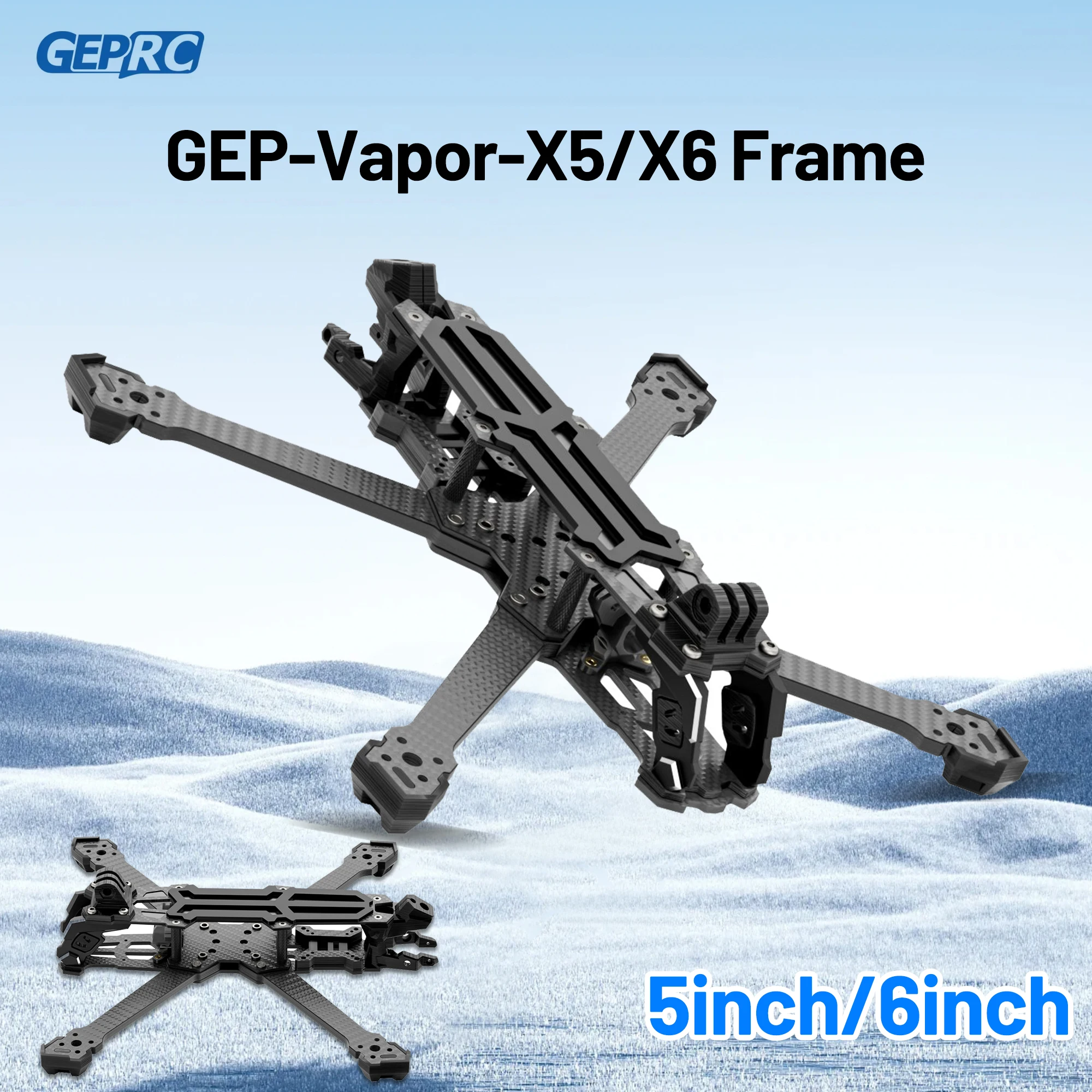 

GEPRC GEP-Vapor-X5/X6 Рама 5-6 дюймов Дрон из углеродного волокна RC FPV Квадрокоптер Вертолет Сменные аксессуары для дронов Vapor-X