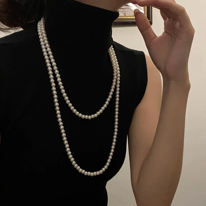 

120cm Pearl Necklace New French Luxury Fashion Design – Perfect for Elegant, Stylish & Beautiful Women