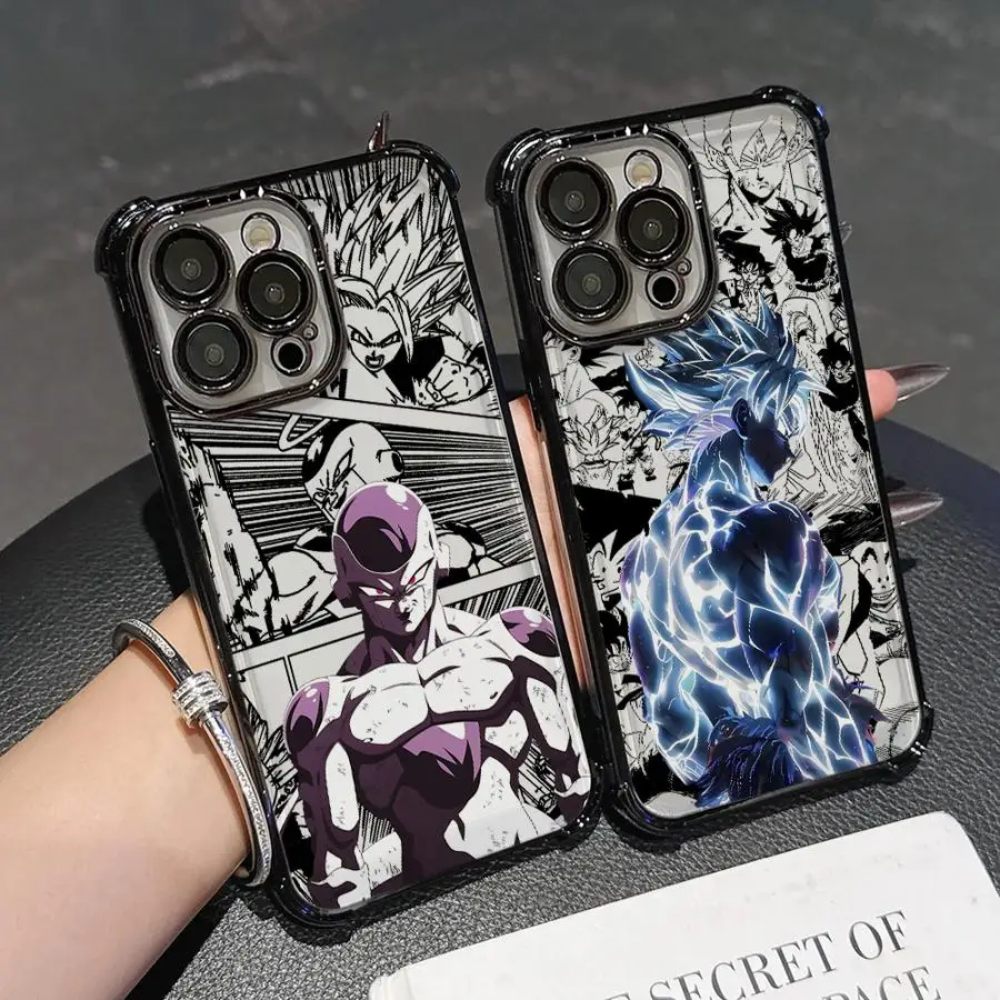 

Dragons Balls Friezas Gokus Plating Phone Case For iPhone 17 17e 16e 16 15 14 13 12 11 Pro Max Mini Air Plus Anti-Fall Airabag
